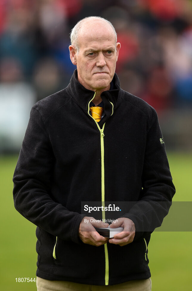 29 September 2019; Leonard McKeegan a member of the Antrim All Ireland Senior Hurling final team of 1989 that were honoured during half time in the Antrim County Senior Club Hurling Final match between Cushendall Ruairí Óg and Dunloy at Ballycastle in Antrim. Photo by Oliver McVeigh/Sportsfile