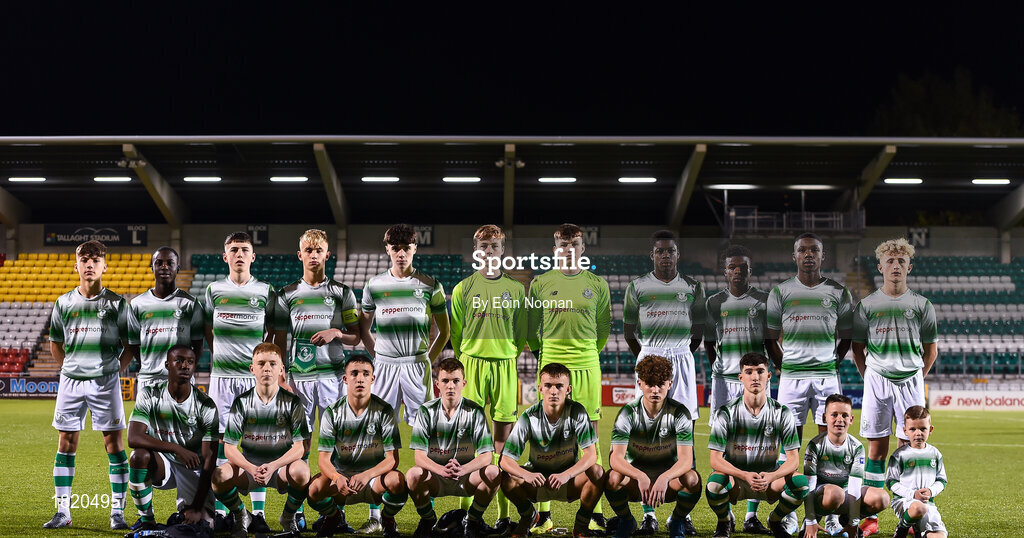 24 October 2019; Shamrock Rovers team prior to the SSE Airtricity Under-15 League Final match between Shamrock Rovers and St. Patrick's Athletic at Tallaght Stadium in Dublin. Photo by Eóin Noonan/Sportsfile