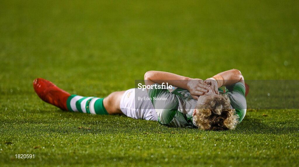 24 October 2019; Sam Curtis of Shamrock Rovers following the SSE Airtricity Under-15 League Final match between Shamrock Rovers and St. Patrick's Athletic at Tallaght Stadium in Dublin. Photo by Eóin Noonan/Sportsfile