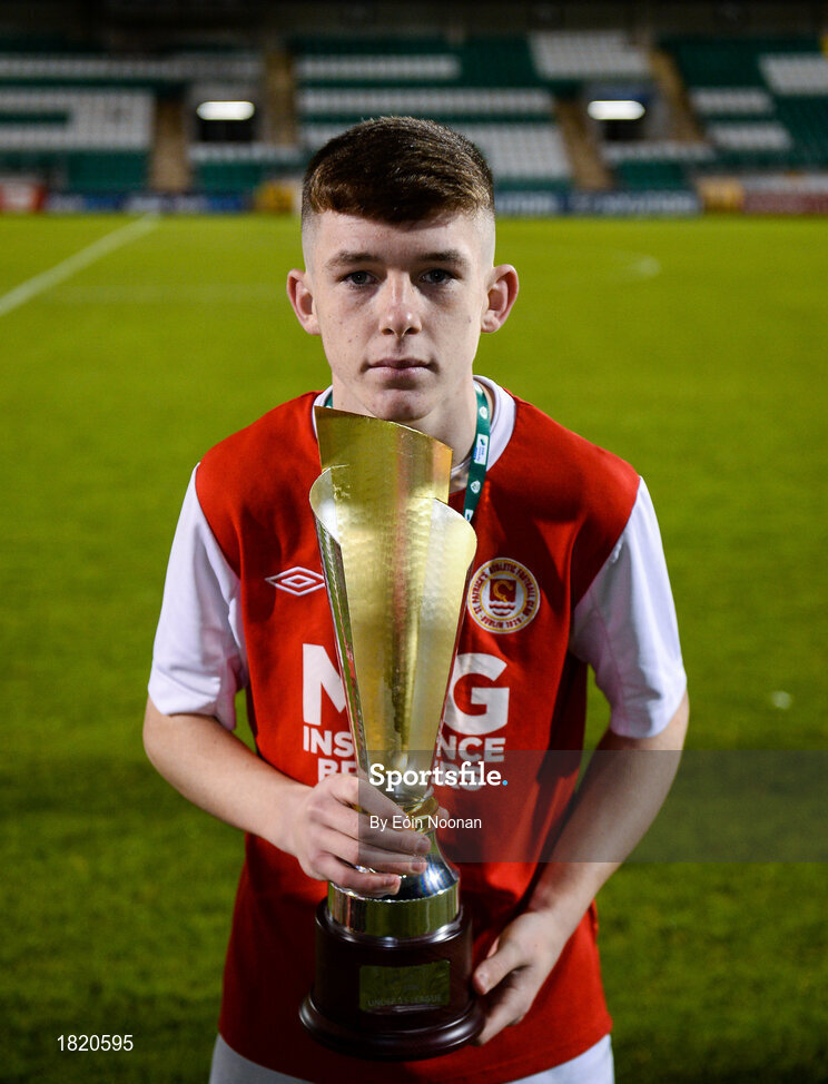 24 October 2019; Jack O'Reilly of St Patricks Athletic following the SSE Airtricity Under-15 League Final match between Shamrock Rovers and St. Patrick's Athletic at Tallaght Stadium in Dublin. Photo by Eóin Noonan/Sportsfile