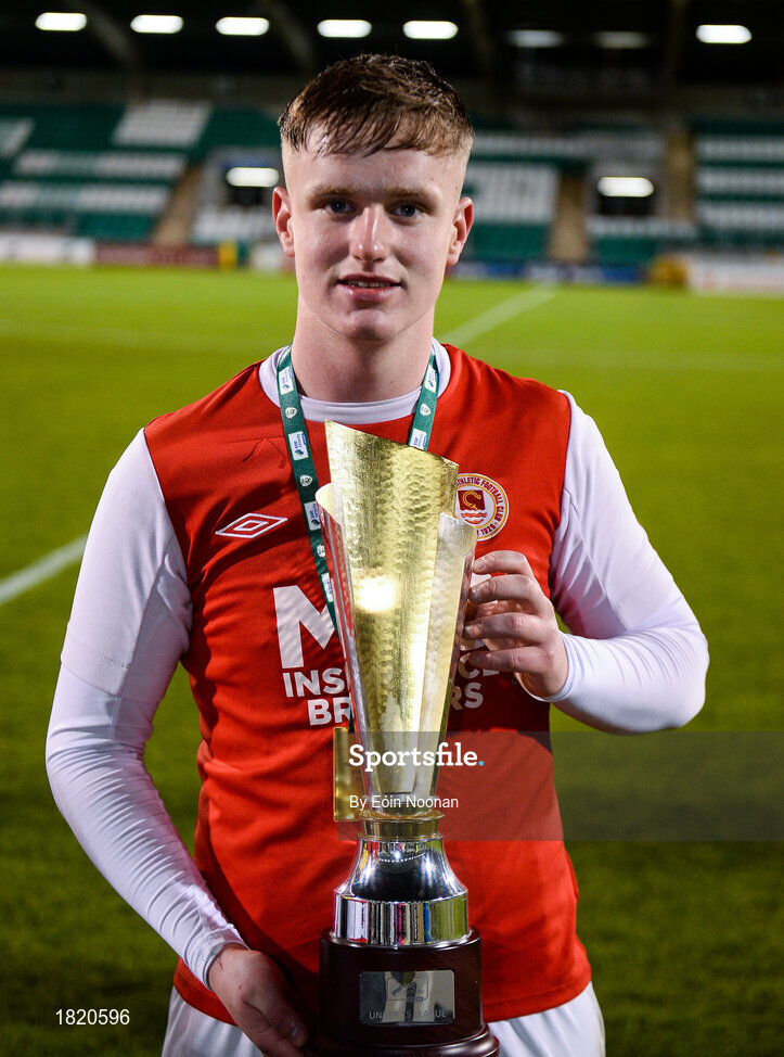 24 October 2019; Craig King of St Patricks Athletic following the SSE Airtricity Under-15 League Final match between Shamrock Rovers and St. Patrick's Athletic at Tallaght Stadium in Dublin. Photo by Eóin Noonan/Sportsfile