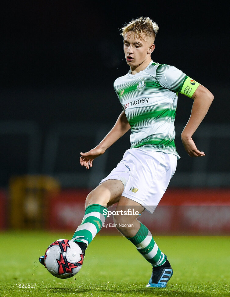 24 October 2019; Ben Curtis of Shamrock Rovers during the SSE Airtricity Under-15 League Final match between Shamrock Rovers and St. Patrick's Athletic at Tallaght Stadium in Dublin. Photo by Eóin Noonan/Sportsfile