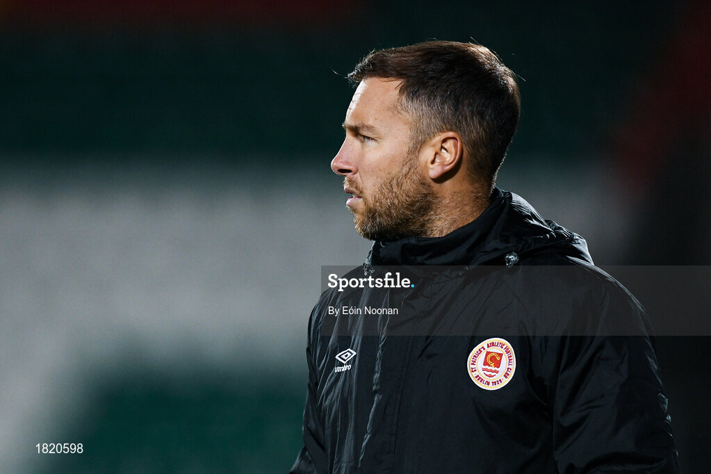 24 October 2019; St Patricks Athletic head coach Sean O'Connor following the SSE Airtricity Under-15 League Final match between Shamrock Rovers and St. Patrick's Athletic at Tallaght Stadium in Dublin. Photo by Eóin Noonan/Sportsfile