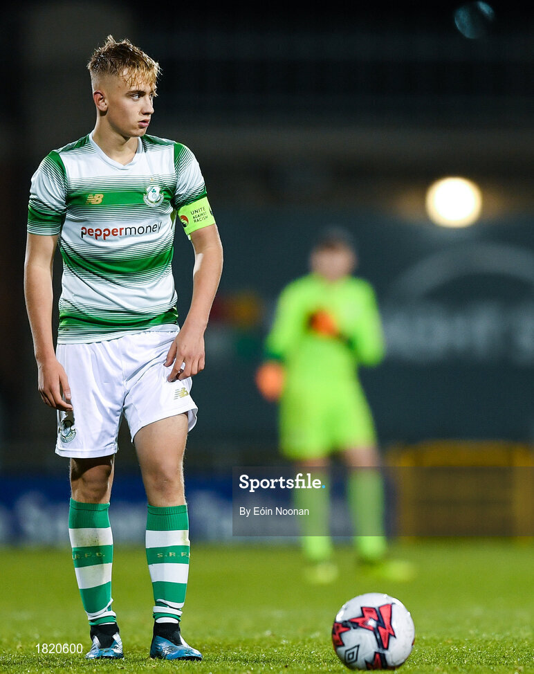 24 October 2019; Ben Curtis of Shamrock Rovers during the SSE Airtricity Under-15 League Final match between Shamrock Rovers and St. Patrick's Athletic at Tallaght Stadium in Dublin. Photo by Eóin Noonan/Sportsfile