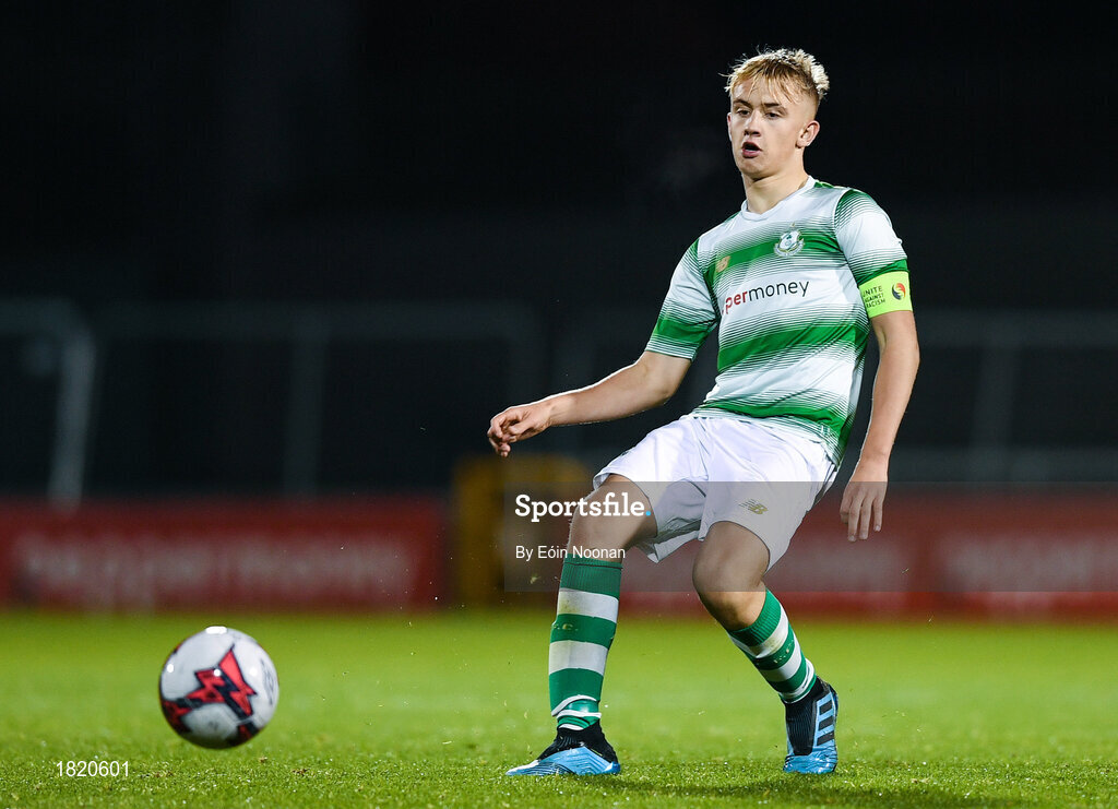 24 October 2019; Ben Curtis of Shamrock Rovers during the SSE Airtricity Under-15 League Final match between Shamrock Rovers and St. Patrick's Athletic at Tallaght Stadium in Dublin. Photo by Eóin Noonan/Sportsfile