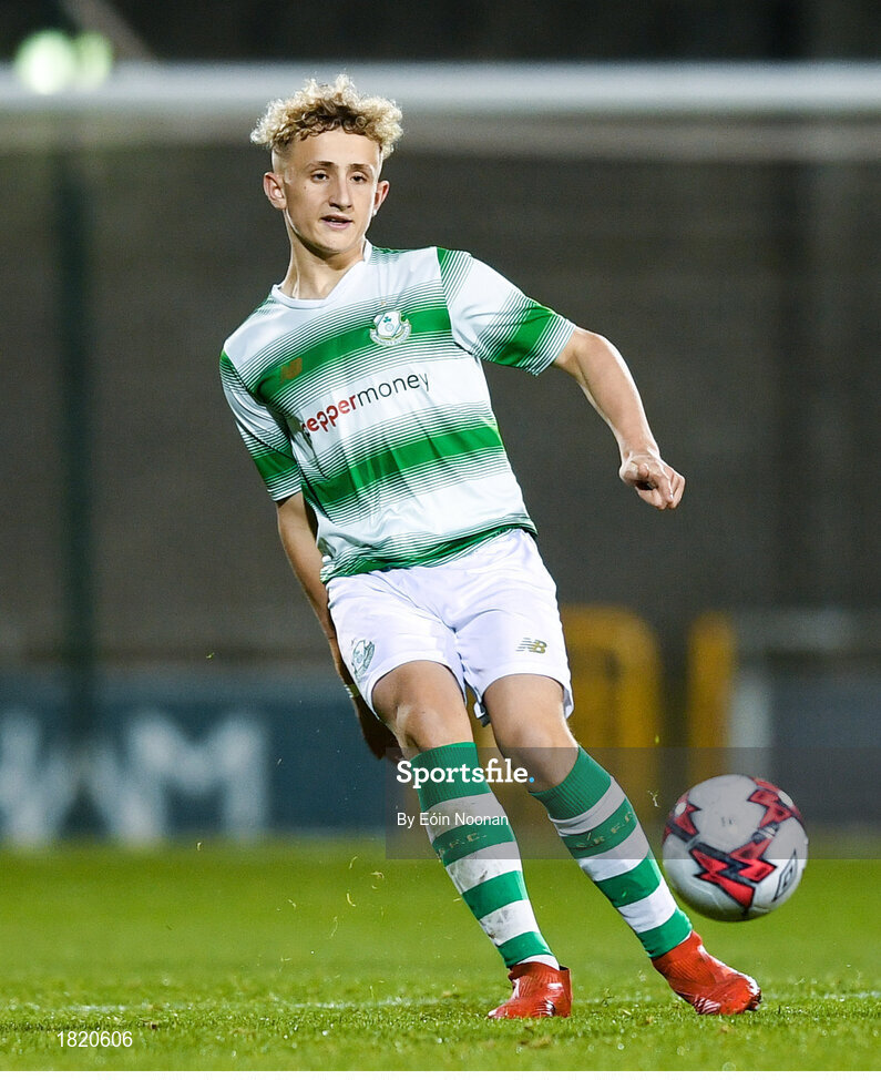 24 October 2019; Sam Curtis of Shamrock Rovers during the SSE Airtricity Under-15 League Final match between Shamrock Rovers and St. Patrick's Athletic at Tallaght Stadium in Dublin. Photo by Eóin Noonan/Sportsfile