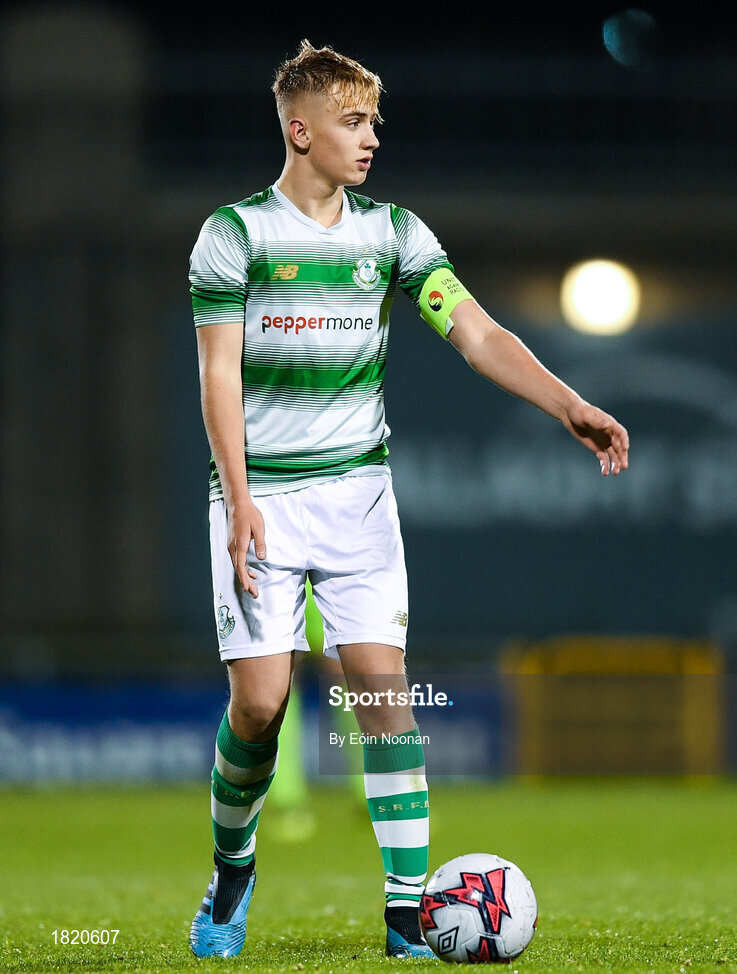 24 October 2019; Ben Curtis of Shamrock Rovers during the SSE Airtricity Under-15 League Final match between Shamrock Rovers and St. Patrick's Athletic at Tallaght Stadium in Dublin. Photo by Eóin Noonan/Sportsfile