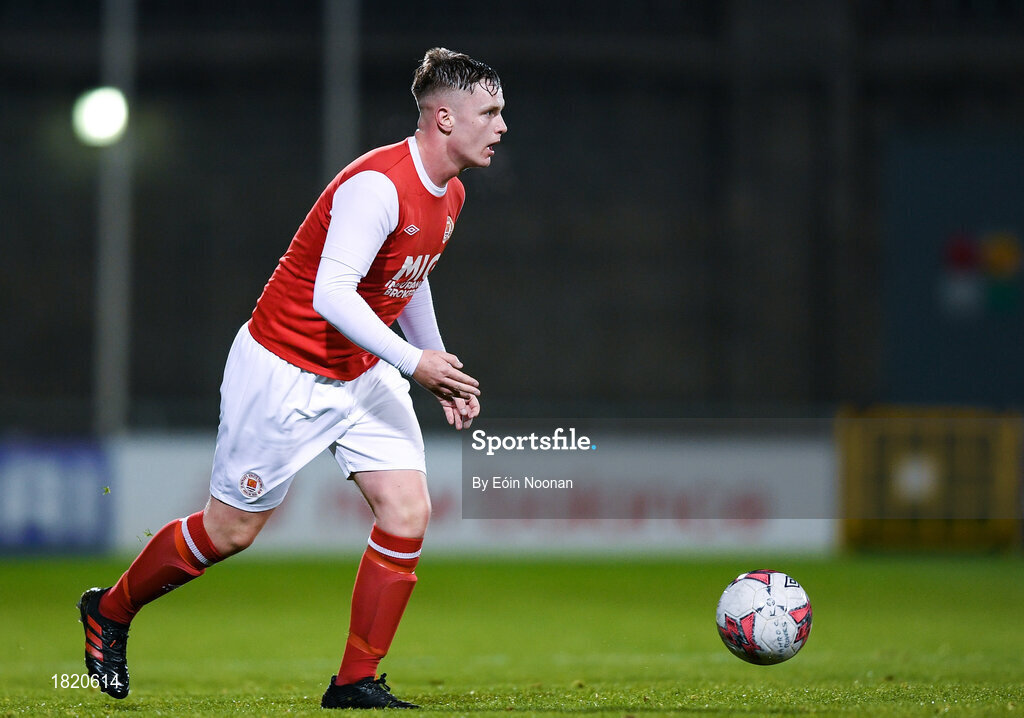 24 October 2019; Craig King of St Patricks Athletic during the SSE Airtricity Under-15 League Final match between Shamrock Rovers and St. Patrick's Athletic at Tallaght Stadium in Dublin. Photo by Eóin Noonan/Sportsfile