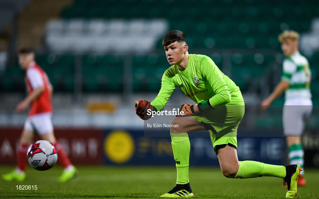 24 October 2019; Reece Byrne of Shamrock Rovers during the SSE Airtricity Under-15 League Final match between Shamrock Rovers and St. Patrick's Athletic at Tallaght Stadium in Dublin. Photo by Eóin Noonan/Sportsfile