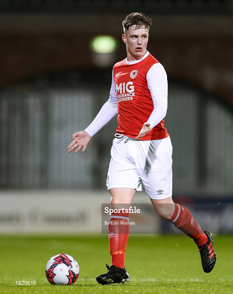 24 October 2019; Craig King of St Patricks Athletic during the SSE Airtricity Under-15 League Final match between Shamrock Rovers and St. Patrick's Athletic at Tallaght Stadium in Dublin. Photo by Eóin Noonan/Sportsfile