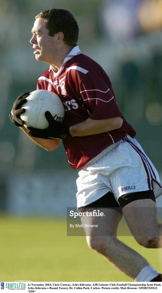 23 November 2003; Chris Conway, Arles-Kilcruise. AIB Leinster Club Football Championship Semi-Final, Arles-Kilcruise v Round Towers, Dr. Cullen Park, Carlow. Picture credit; Matt Browne / SPORTSFILE *EDI*