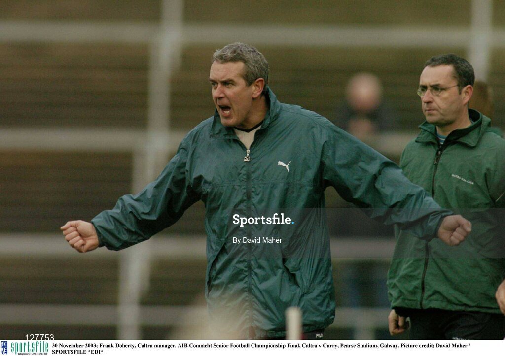 30 November 2003; Frank Doherty, Caltra manager. AIB Connacht Senior Football Championship Final, Caltra v Curry, Pearse Stadium, Galway. Picture credit; David Maher / SPORTSFILE *EDI*