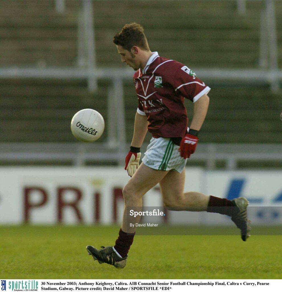 30 November 2003; Anthony Keighrey, Caltra. AIB Connacht Senior Football Championship Final, Caltra v Curry, Pearse Stadium, Galway. Picture credit; David Maher / SPORTSFILE *EDI*