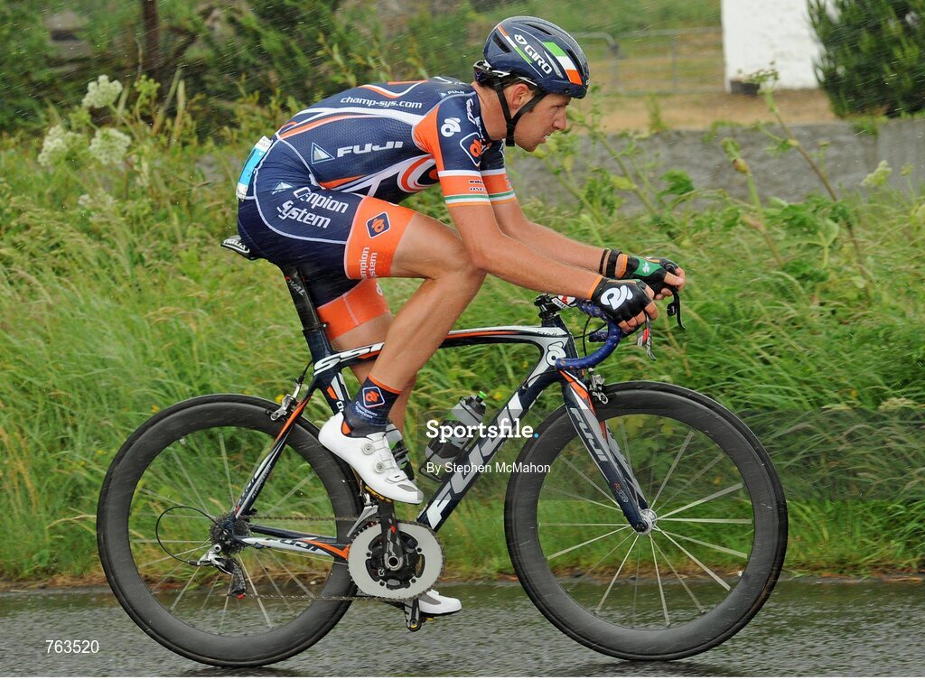 23 June 2013; Matt Brammeier, Champion Systems Pro Cycling Team, in action during the Elite Men's National Road Race Championships. Carlingford, Co. Louth. Picture credit: Stephen McMahon / SPORTSFILE