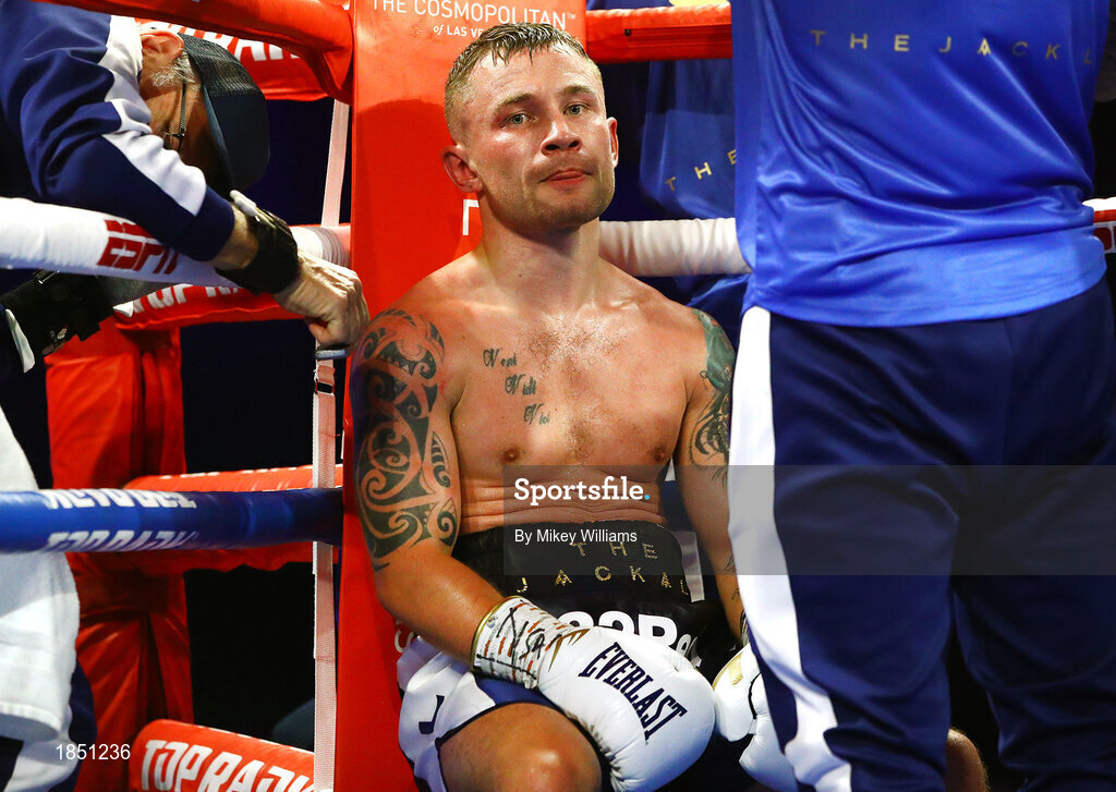 30 November 2019; Carl Frampton during his super-featherweight bout against  Tyler McCreary at the Cosmopolitan of Las Vegas in Las Vegas, Nevada, United States. Photo by Mikey Williams/Top Rank/Sportsfile