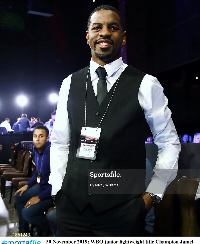 30 November 2019; WBO junior lightweight title Champion Jamel Herring at the Cosmopolitan of Las Vegas in Las Vegas, Nevada, United States. Photo by Mikey Williams/Top Rank/Sportsfile