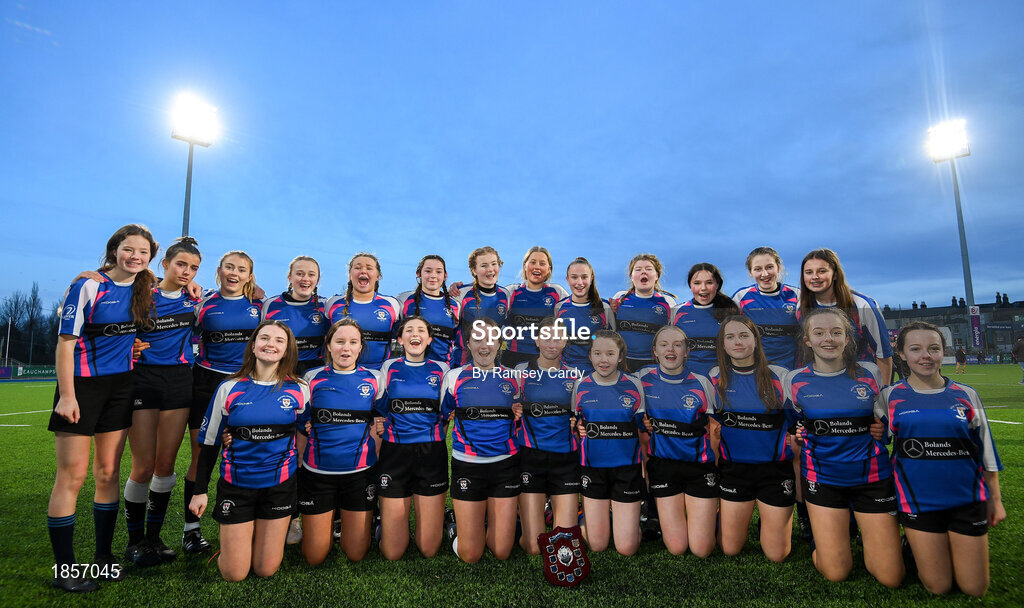 15 December 2019; Wexford celebrate following the Leinster Rugby Girls U16 Plate Final match between Enniscorthy and Wexford at Energia Park in Donnybrook, Dublin. Photo by Ramsey Cardy/Sportsfile