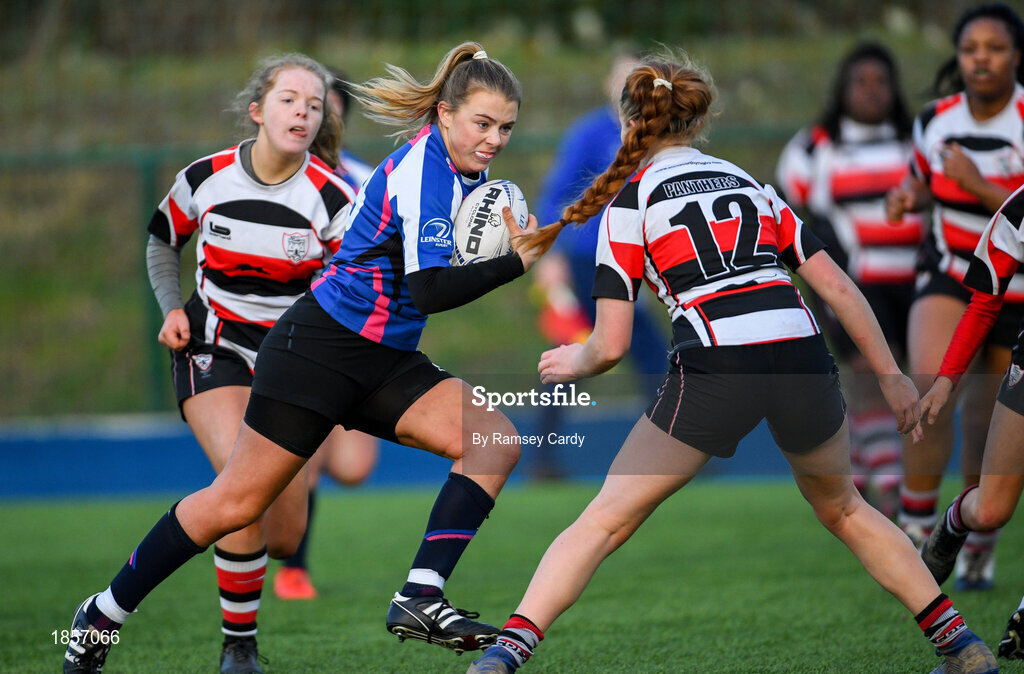 15 December 2019; Action during the Leinster Rugby Girls U16 Plate Final match between Enniscorthy and Wexford at Energia Park in Donnybrook, Dublin. Photo by Ramsey Cardy/Sportsfile
