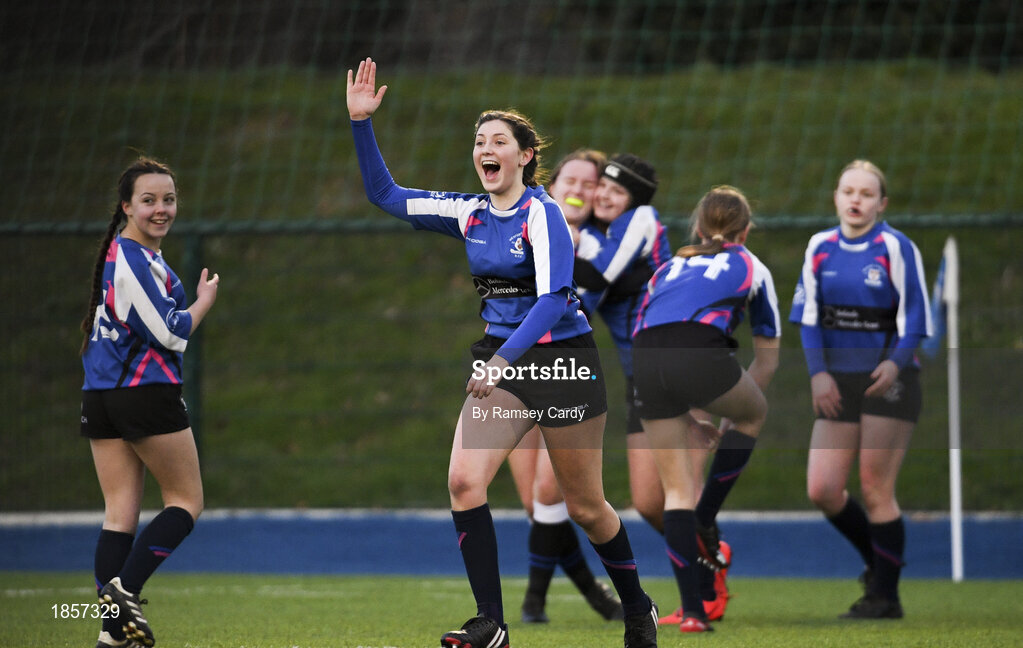 15 December 2019; Action during the Leinster Rugby Girls U16 Plate Final match between Enniscorthy and Wexford at Energia Park in Donnybrook, Dublin. Photo by Ramsey Cardy/Sportsfile
