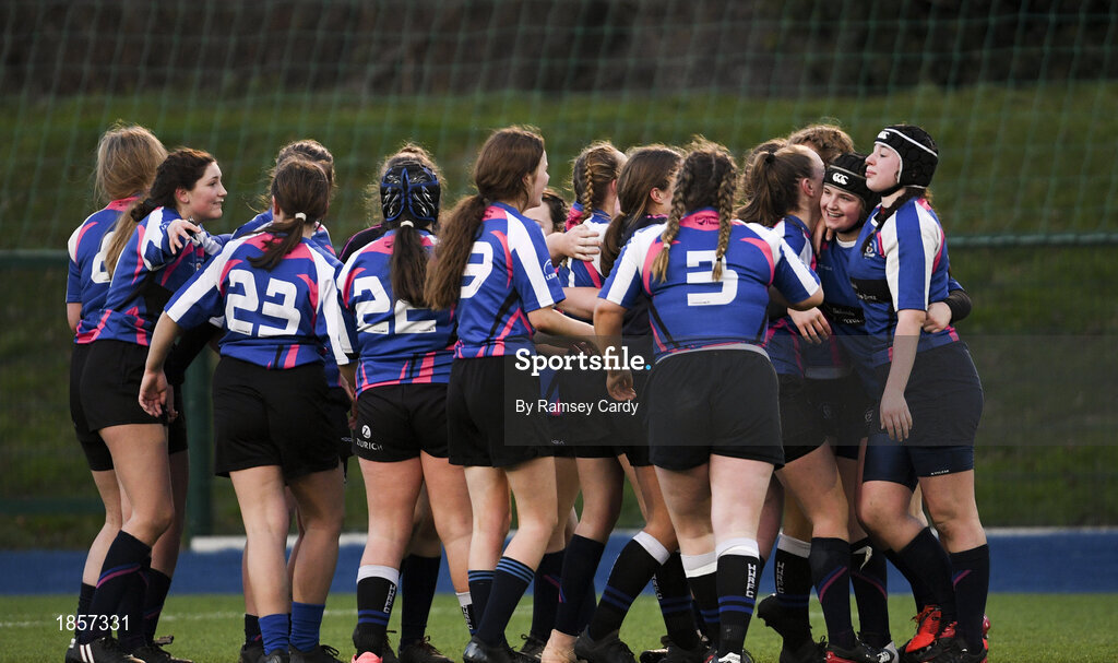 15 December 2019; Action during the Leinster Rugby Girls U16 Plate Final match between Enniscorthy and Wexford at Energia Park in Donnybrook, Dublin. Photo by Ramsey Cardy/Sportsfile