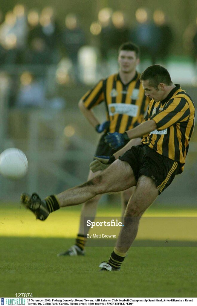 23 November 2003; Padraig Donnolly, Round Towers. AIB Leinster Club Football Championship Semi-Final, Arles-Kilcruise v Round Towers, Dr. Cullen Park, Carlow. Picture credit; Matt Browne / SPORTSFILE *EDI*