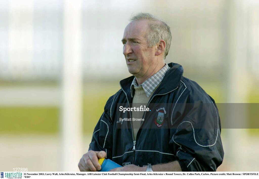 23 November 2003; Larry Wall, Arles/Kilcruise, Manager. AIB Leinster Club Football Championship Semi-Final, Arles-Kilcruise v Round Towers, Dr. Cullen Park, Carlow. Picture credit; Matt Browne / SPORTSFILE *EDI*
