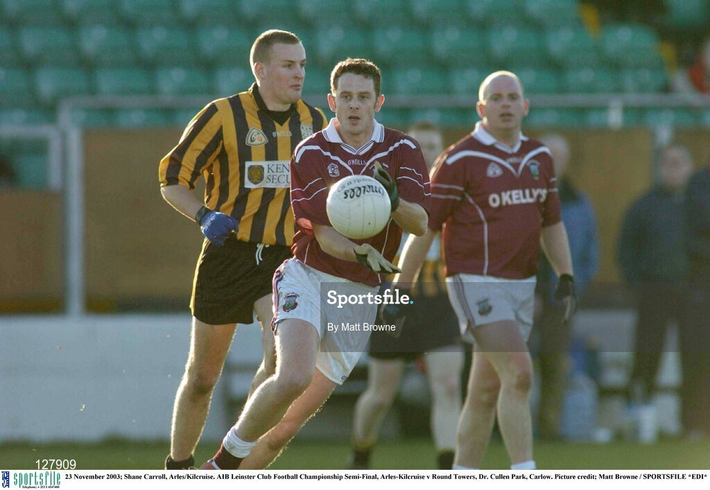 23 November 2003; Shane Carroll, Arles/Kilcruise. AIB Leinster Club Football Championship Semi-Final, Arles-Kilcruise v Round Towers, Dr. Cullen Park, Carlow. Picture credit; Matt Browne / SPORTSFILE *EDI*