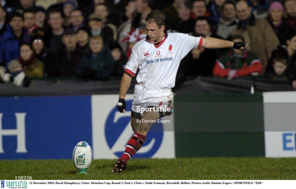 12 December 2003; David Humphreys, Ulster. Heineken Cup, Round 2, Pool 1, Ulster v Stade Francais, Ravenhill, Belfast. Picture credit; Damien Eagers / SPORTSFILE *EDI*