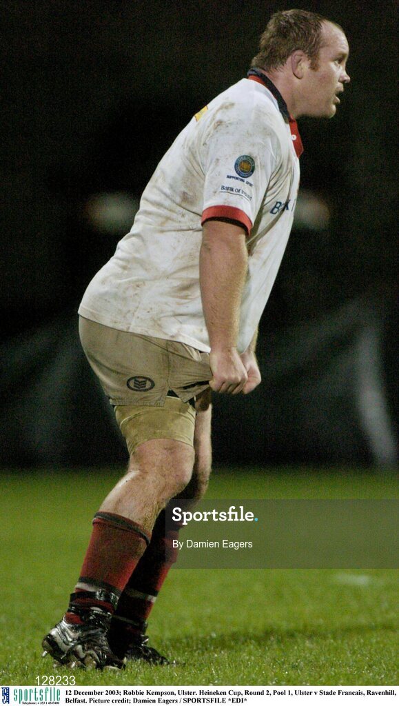 12 December 2003; Robbie Kempson, Ulster. Heineken Cup, Round 2, Pool 1, Ulster v Stade Francais, Ravenhill, Belfast. Picture credit; Damien Eagers / SPORTSFILE *EDI*