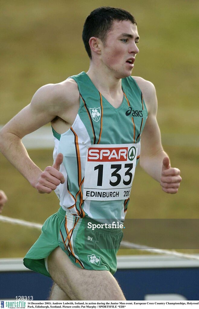 14 December 2003; Andrew Ledwith, Ireland, in action during the Junior Men event. European Cross Country Championships, Holyrood Park, Edinburgh, Scotland. Picture credit; Pat Murphy / SPORTSFILE *EDI*