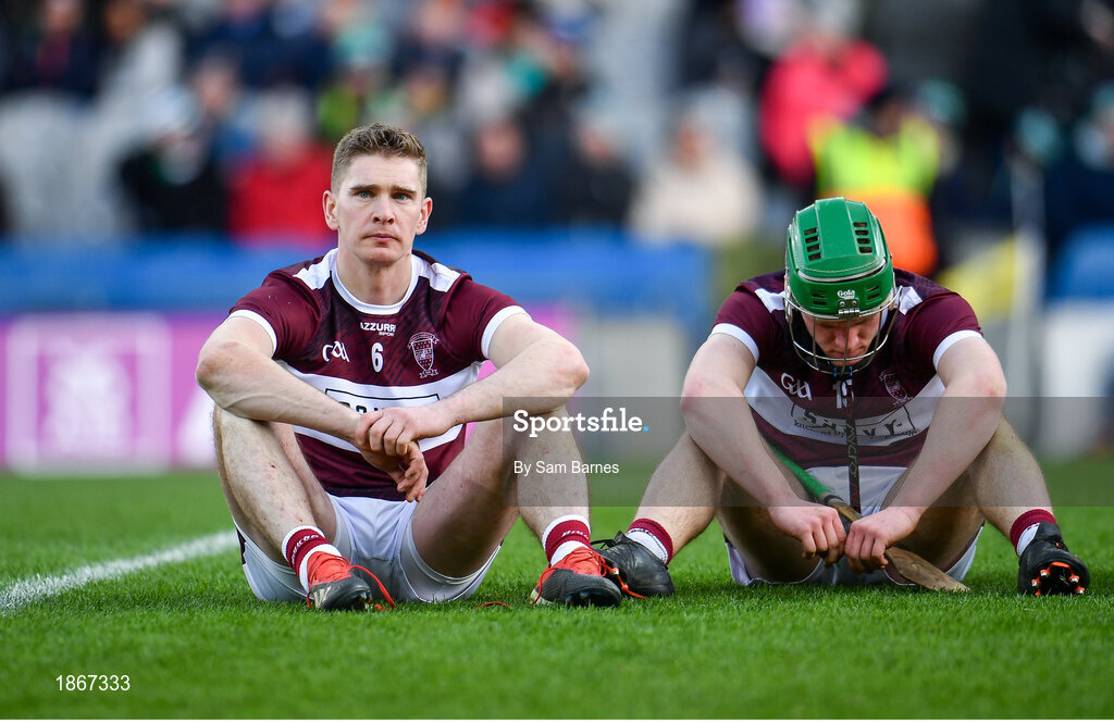 19 January 2020;Brendan Maher, and, James Devaney of Borris-Ileigh dejected following the AIB GAA Hurling All-Ireland Senior Club Championship Final between Ballyhale Shamrocks and Borris-Ileigh at Croke Park in Dublin. Photo by Sam Barnes/Sportsfile