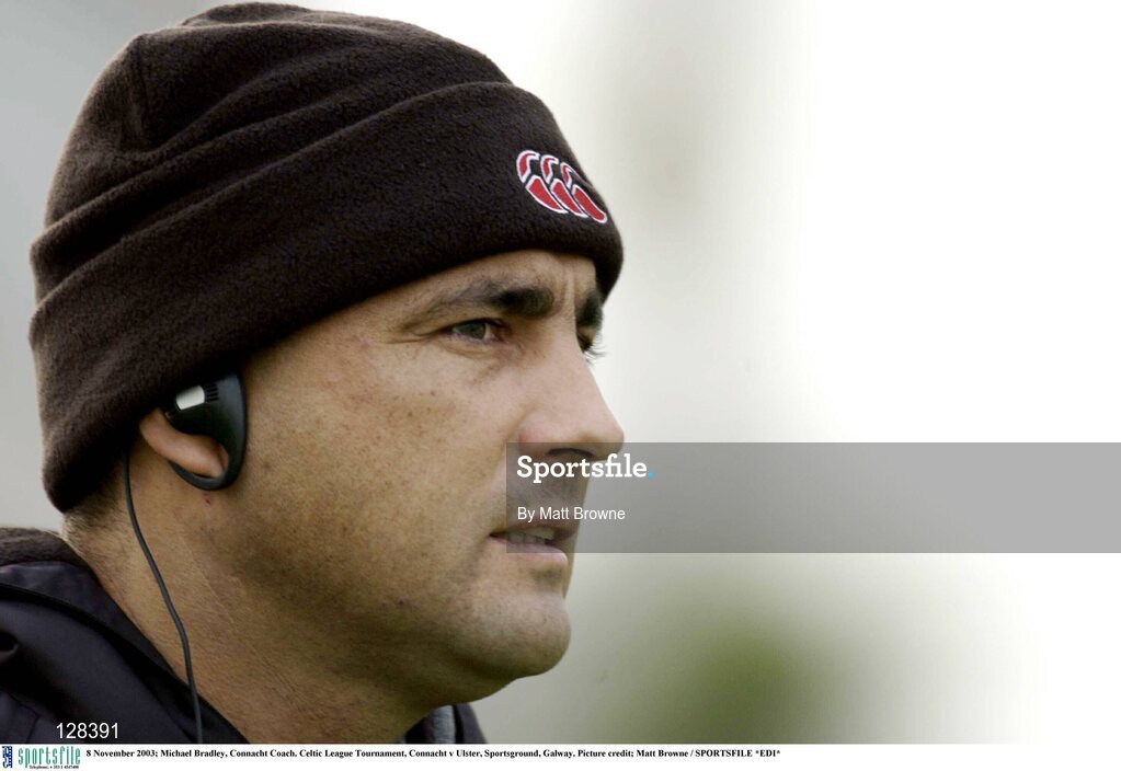 8 November 2003; Michael Bradley, Connacht Coach. Celtic League Tournament, Connacht v Ulster, Sportsground, Galway. Picture credit; Matt Browne / SPORTSFILE *EDI*