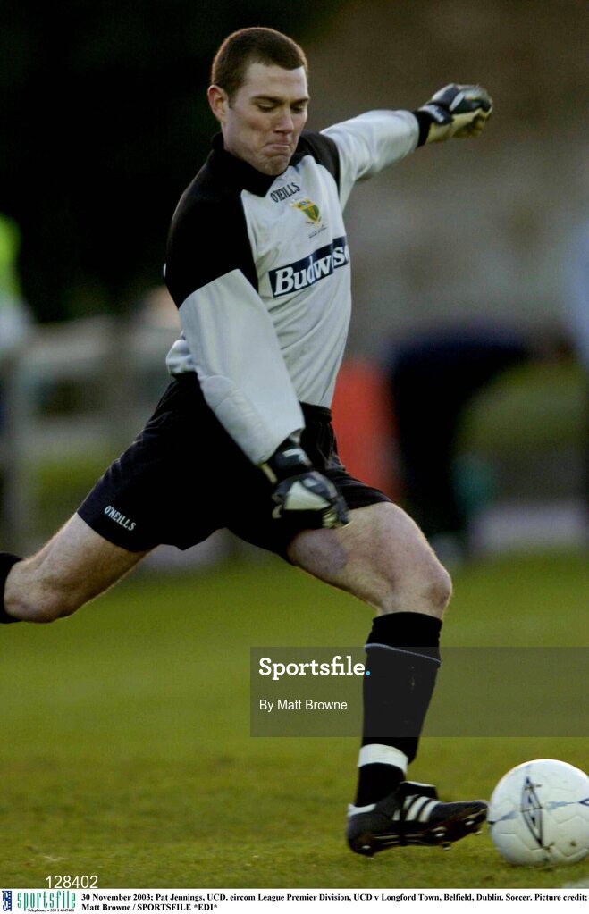 30 November 2003; Pat Jennings, UCD. eircom League Premier Division, UCD v Longford Town, Belfield, Dublin. Soccer. Picture credit; Matt Browne / SPORTSFILE *EDI*