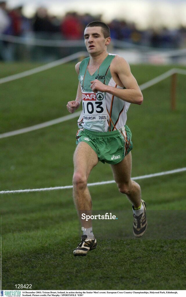 14 December 2003; Tristan Druet, Ireland, in action during the Senior Men's event. European Cross Country Championships, Holyrood Park, Edinburgh, Scotland. Picture credit; Pat Murphy / SPORTSFILE *EDI*