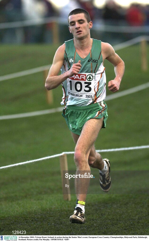 14 December 2003; Tristan Druet, Ireland, in action during the Senior Men's event. European Cross Country Championships, Holyrood Park, Edinburgh, Scotland. Picture credit; Pat Murphy / SPORTSFILE *EDI*