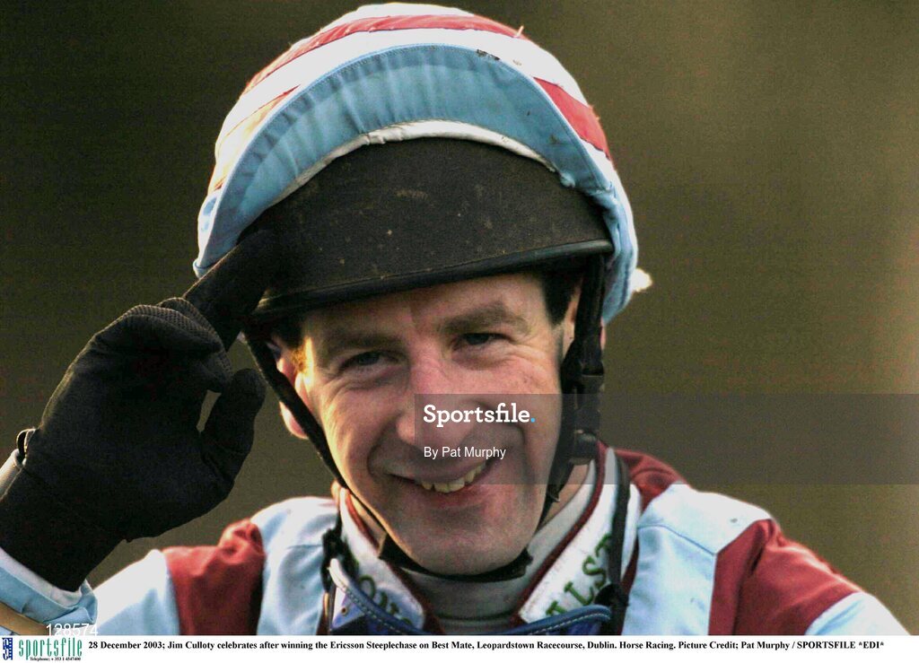 28 December 2003; Jim Culloty celebrates after winning the Ericsson Steeplechase on Best Mate, Leopardstown Racecourse, Dublin. Horse Racing. Picture Credit; Pat Murphy / SPORTSFILE *EDI*