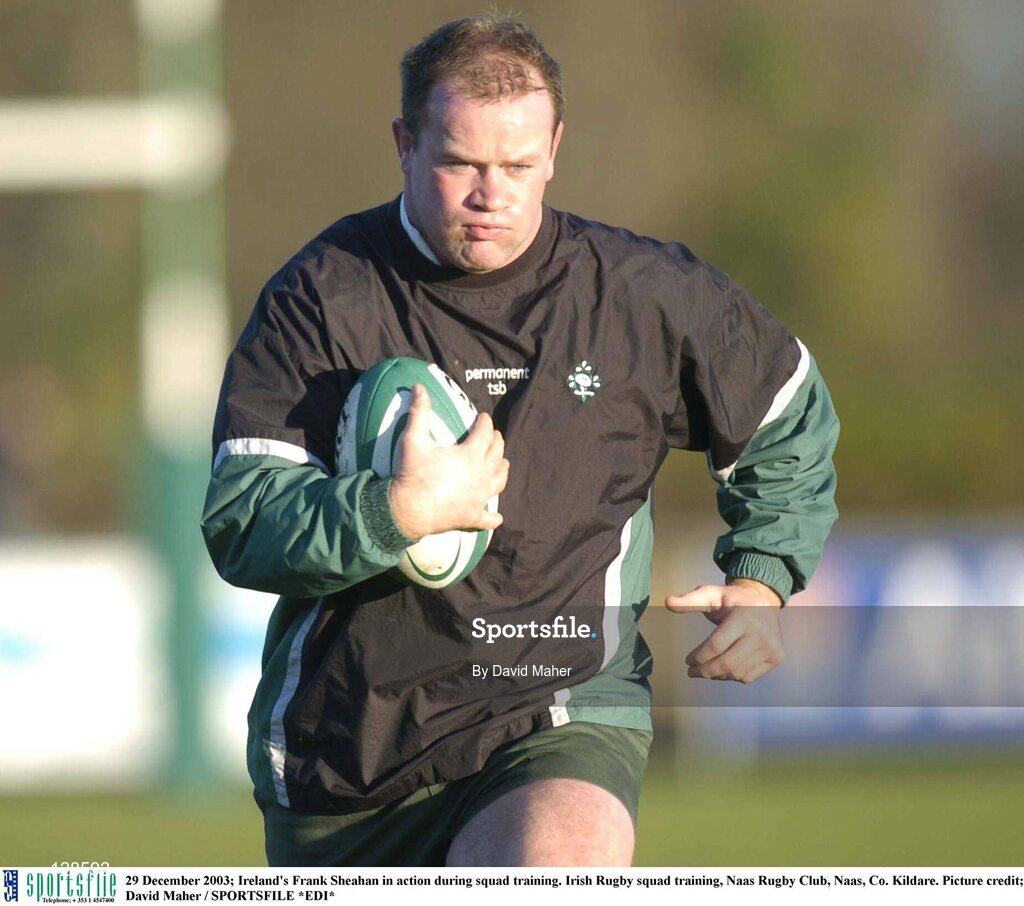29 December 2003; Ireland's Frank Sheahan in action during squad training. Irish Rugby squad training, Naas Rugby Club, Naas, Co. Kildare. Picture credit; David Maher / SPORTSFILE *EDI*
