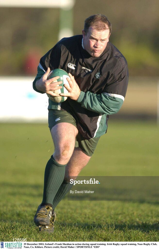 29 December 2003; Ireland's Frank Sheahan in action during squad training. Irish Rugby squad training, Naas Rugby Club, Naas, Co. Kildare. Picture credit; David Maher / SPORTSFILE *EDI*