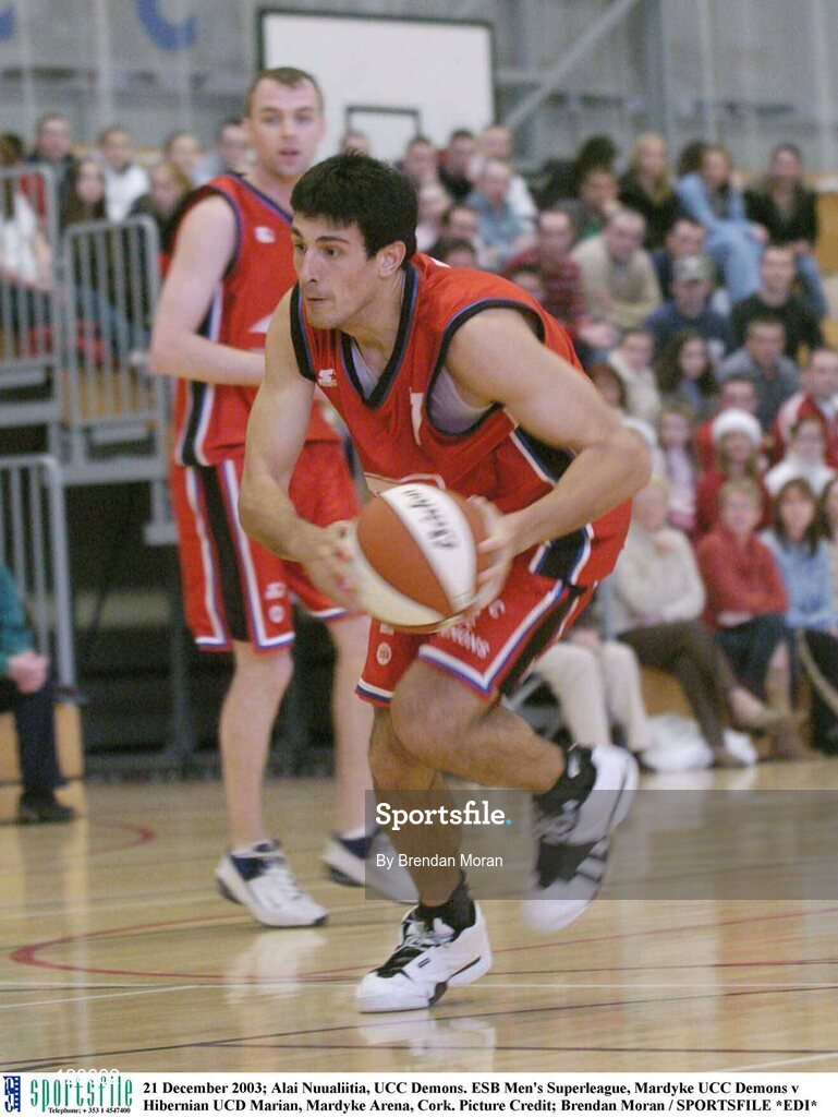 21 December 2003; Alai Nuualiitia, UCC Demons. ESB Men's Superleague, Mardyke UCC Demons v Hibernian UCD Marian, Mardyke Arena, Cork. Picture Credit; Brendan Moran / SPORTSFILE *EDI*