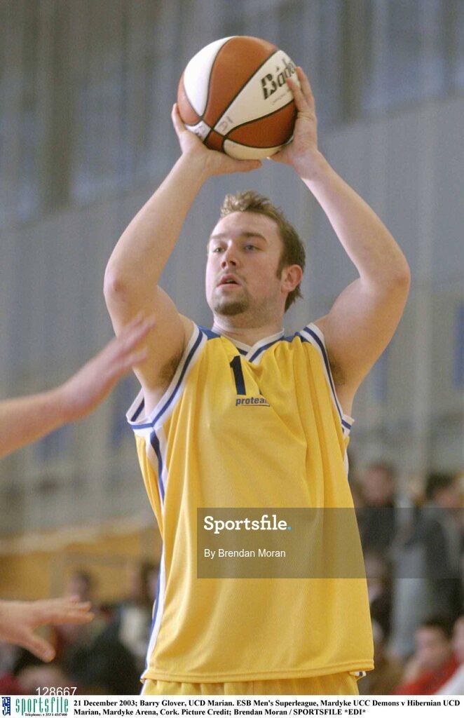 21 December 2003; Barry Glover, UCD Marian. ESB Men's Superleague, Mardyke UCC Demons v Hibernian UCD Marian, Mardyke Arena, Cork. Picture Credit; Brendan Moran / SPORTSFILE *EDI*
