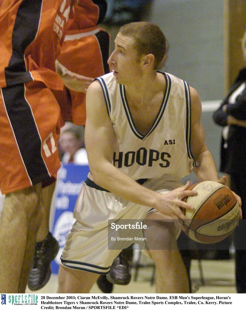 28 December 2003; Ciaran McEvilly, Shamrock Rovers Notre Dame. ESB Men's Superleague, Horan's Healthstore Tigers v Shamrock Rovers Notre Dame, Tralee Sports Complex, Tralee, Co. Kerry. Picture Credit; Brendan Moran / SPORTSFILE *EDI*