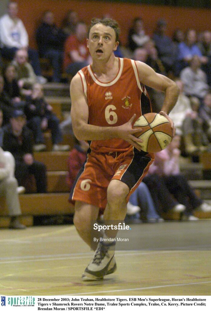28 December 2003; John Teahan, Healthstore Tigers. ESB Men's Superleague, Horan's Healthstore Tigers v Shamrock Rovers Notre Dame, Tralee Sports Complex, Tralee, Co. Kerry. Picture Credit; Brendan Moran / SPORTSFILE *EDI*