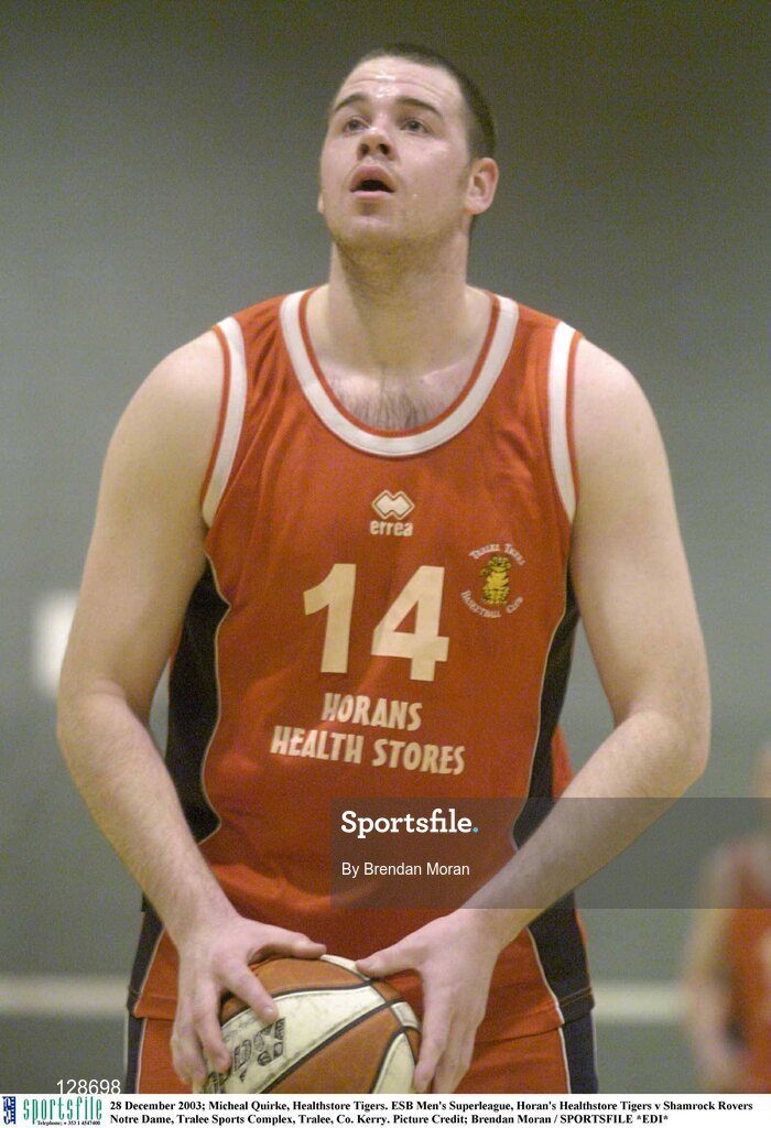 28 December 2003; Micheal Quirke, Healthstore Tigers. ESB Men's Superleague, Horan's Healthstore Tigers v Shamrock Rovers Notre Dame, Tralee Sports Complex, Tralee, Co. Kerry. Picture Credit; Brendan Moran / SPORTSFILE *EDI*