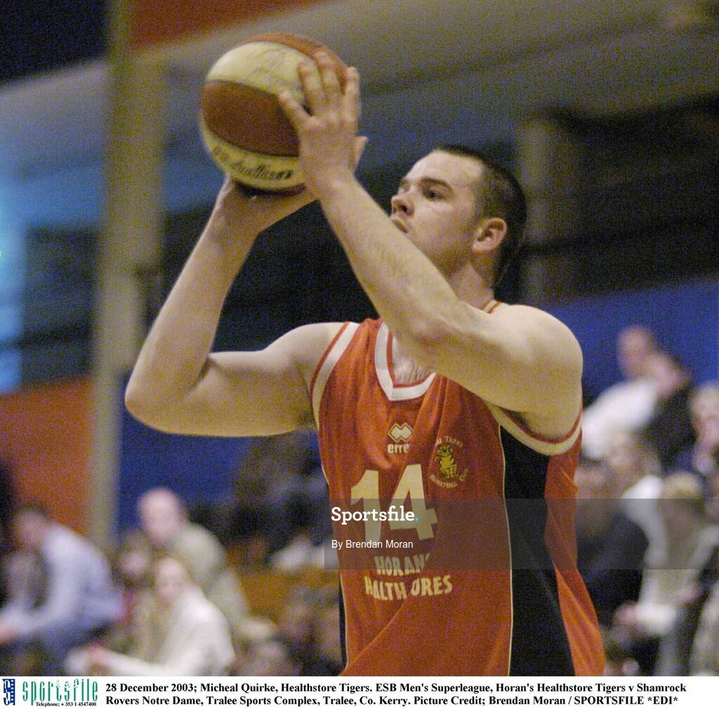 28 December 2003; Micheal Quirke, Healthstore Tigers. ESB Men's Superleague, Horan's Healthstore Tigers v Shamrock Rovers Notre Dame, Tralee Sports Complex, Tralee, Co. Kerry. Picture Credit; Brendan Moran / SPORTSFILE *EDI*