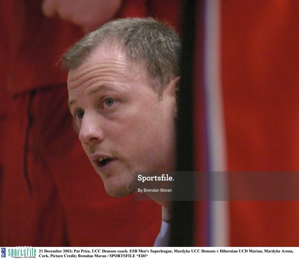 21 December 2003; Pat Price, UCC Demons coach. ESB Men's Superleague, Mardyke UCC Demons v Hibernian UCD Marian, Mardyke Arena, Cork. Picture Credit; Brendan Moran / SPORTSFILE *EDI*
