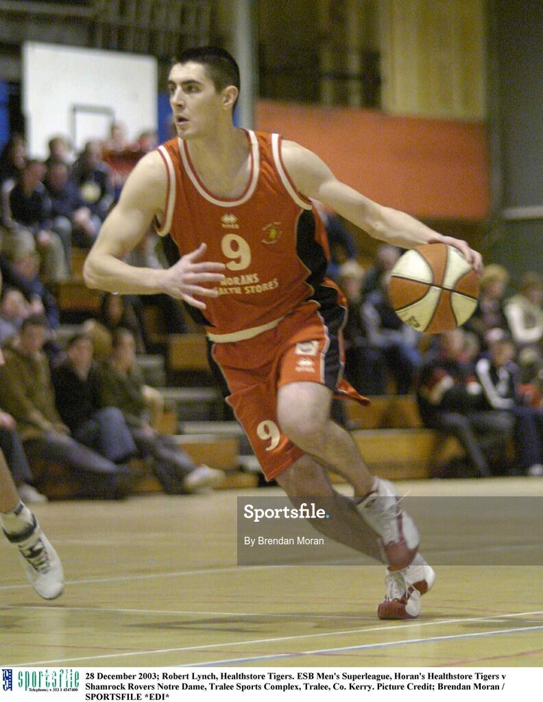 28 December 2003; Robert Lynch, Healthstore Tigers. ESB Men's Superleague, Horan's Healthstore Tigers v Shamrock Rovers Notre Dame, Tralee Sports Complex, Tralee, Co. Kerry. Picture Credit; Brendan Moran / SPORTSFILE *EDI*