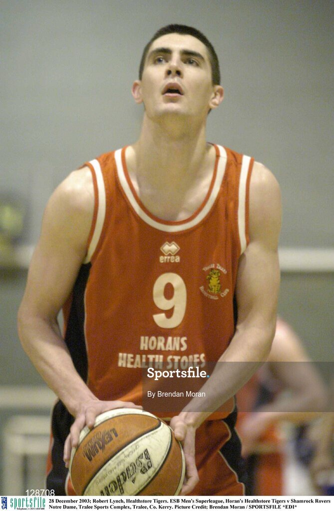 28 December 2003; Robert Lynch, Healthstore Tigers. ESB Men's Superleague, Horan's Healthstore Tigers v Shamrock Rovers Notre Dame, Tralee Sports Complex, Tralee, Co. Kerry. Picture Credit; Brendan Moran / SPORTSFILE *EDI*
