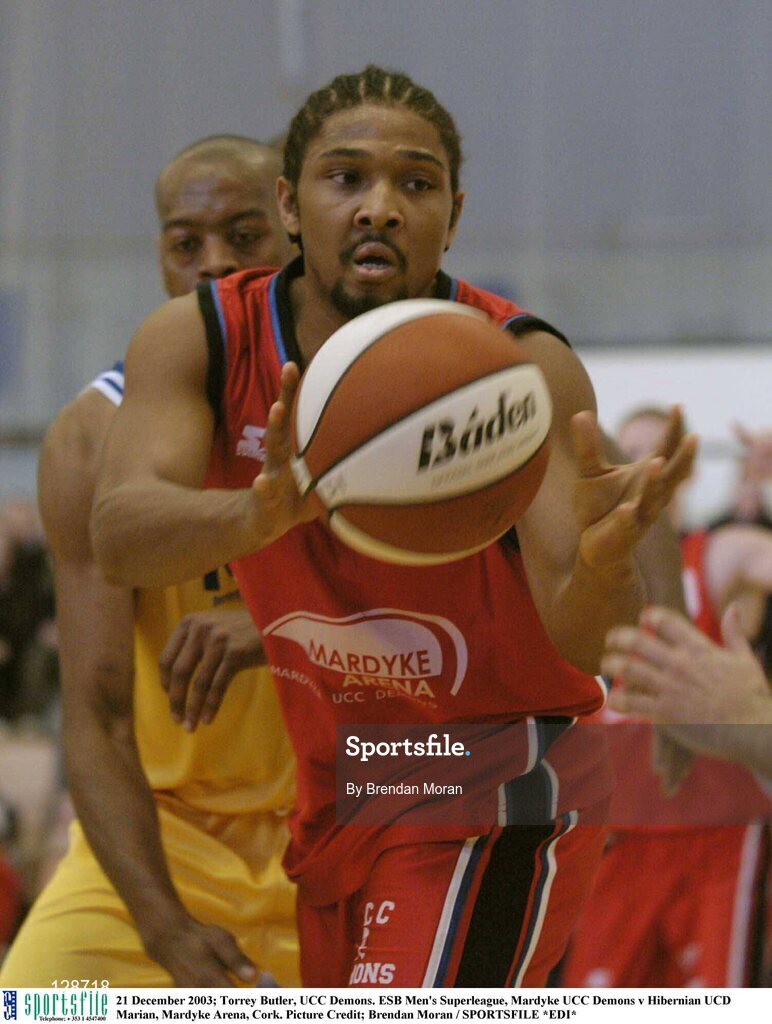 21 December 2003; Torrey Butler, UCC Demons. ESB Men's Superleague, Mardyke UCC Demons v Hibernian UCD Marian, Mardyke Arena, Cork. Picture Credit; Brendan Moran / SPORTSFILE *EDI*