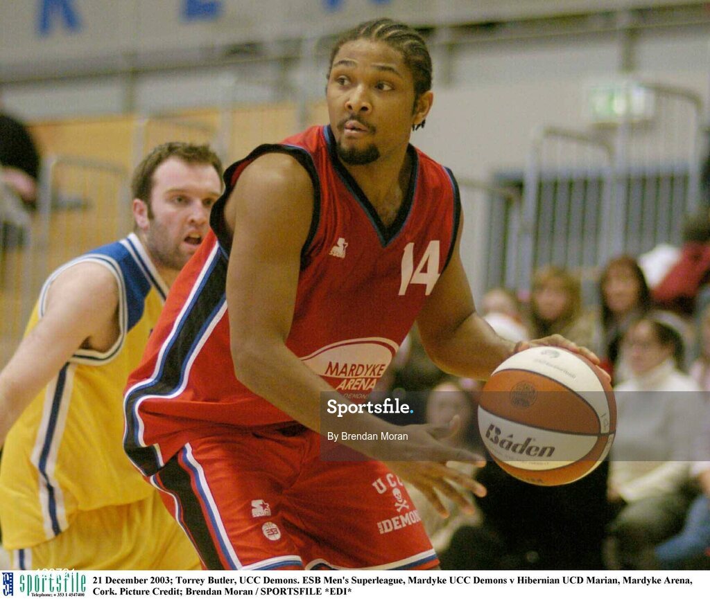 21 December 2003; Torrey Butler, UCC Demons. ESB Men's Superleague, Mardyke UCC Demons v Hibernian UCD Marian, Mardyke Arena, Cork. Picture Credit; Brendan Moran / SPORTSFILE *EDI*