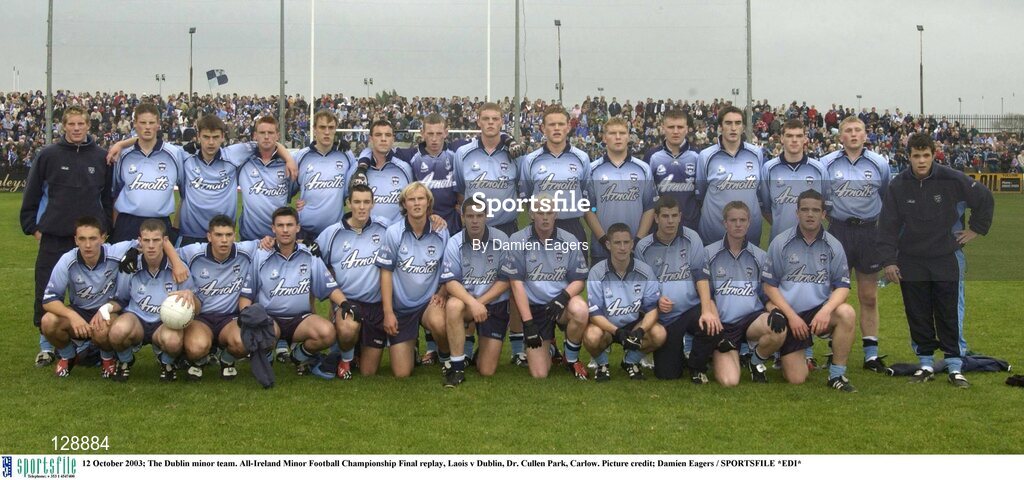 12 October 2003; The Dublin minor squad. All-Ireland Minor Football Championship Final Replay, Laois v Dublin, Dr. Cullen Park, Carlow. Picture credit; Damien Eagers / SPORTSFILE